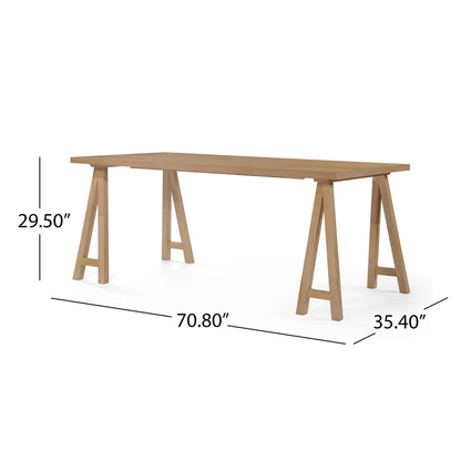 GDF Studio Modern 7 Piece Dining Set, 71" Rectangular Table with 6 Upholstered Side Chairs, Solid Wood Legs, Dark Gray+Oak