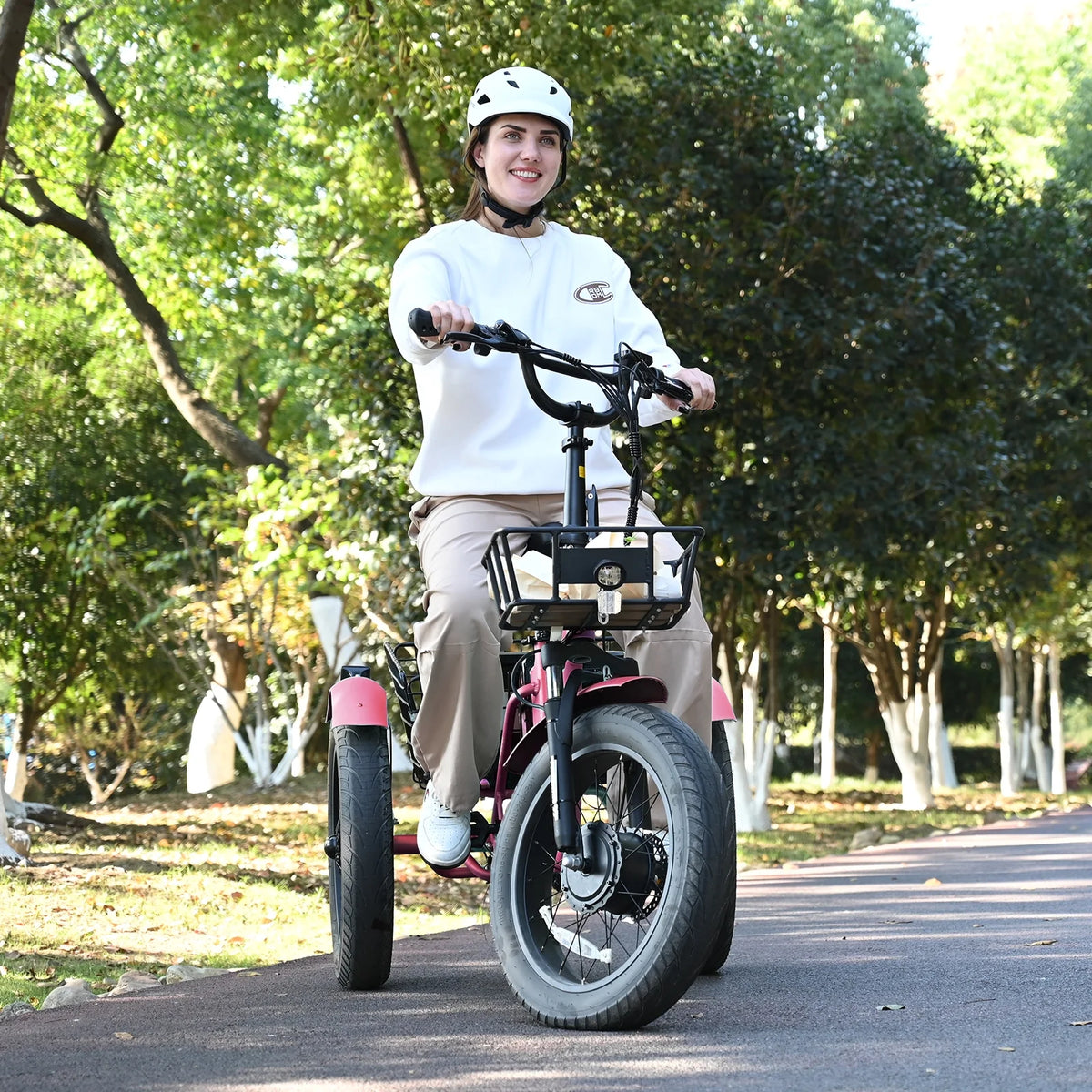 20" x 4" Fat Tire Electric Tricycle for Adult, 7 Speeds Electric Trike 48V 500W Motorized Tricycle , Electric Three Wheels Bicycle for Senior, Aluminum Frame & Rear Basket ,16mph