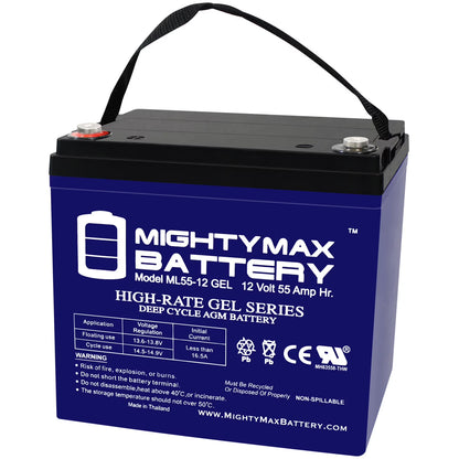 12V 55AH GEL Scooter Wheelchair Mobility Deep Cycle Battery