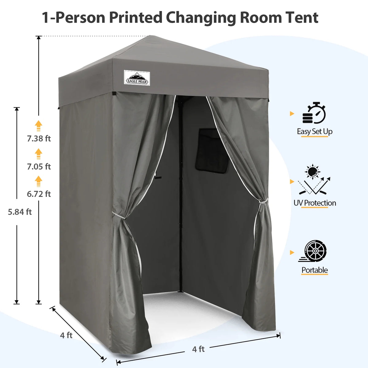EAGLE PEAK Flex Ultra Compact 4 ft x 4 ft Pop-up Changing Room Canopy, Portable Privacy Cabana