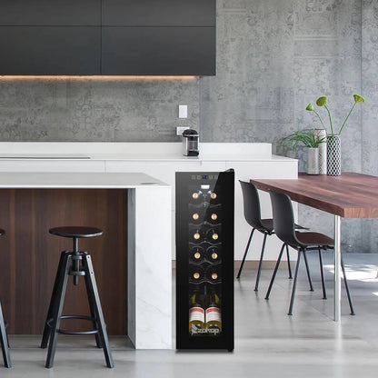 Ktaxon 18 Bottle Compressor Wine Cooler Freestanding Wine Fridge, Fast Cooling, Low Noise