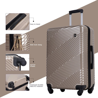 Tripcomp Luggage 3 Piece Set,Suitcase with Spinner Wheels Hardside Lightweight Luggage 20in24in28in.(Blue)