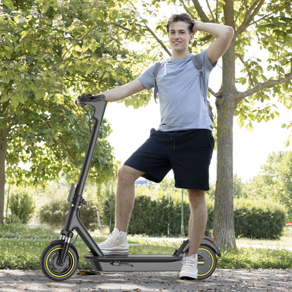 AOVOPRO ESMAX 500W 10' Foldable Electric Scooter for Adults with Air Tire and Dual Shock Absorption, Dual Braking
