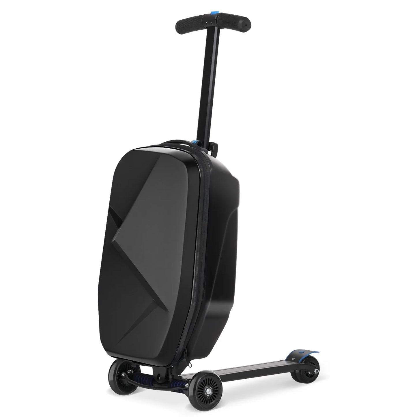 Advwin Scooter Luggage for Kids & Adults, Hardside Ride on Suitcase for Kids Ages 4-15 Multifunctional Lightweight Foldable Carry on Luggage with Wheels Ride on for Children Teenagers, Pink