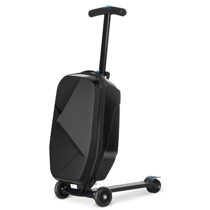 Advwin Scooter Luggage for Kids & Adults, Hardside Ride on Suitcase for Kids Ages 4-15 Multifunctional Lightweight Foldable Carry on Luggage with Wheels Ride on for Children Teenagers, Pink