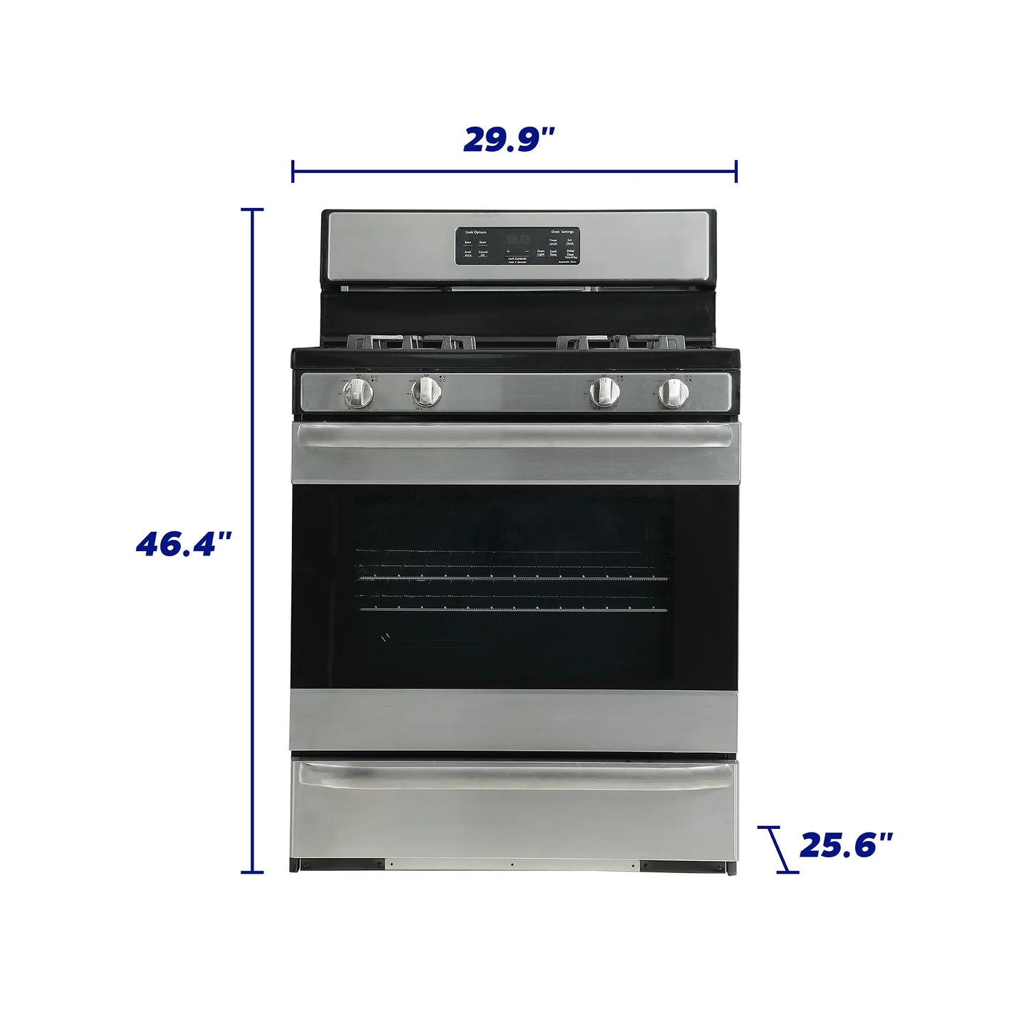 Element 30 Inch 4 Burners 5.2 cu. ft. Freestanding Gas Range, Stainless Steel