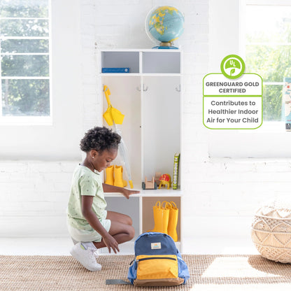 Little Partners Locker Cabinet Cubby Organizer, Learn 'N Store Wooden Classroom Cubbies Compartment Lockers for Storage of Toddlers and Kids Coats, Equipment, Backpacks - Espresso