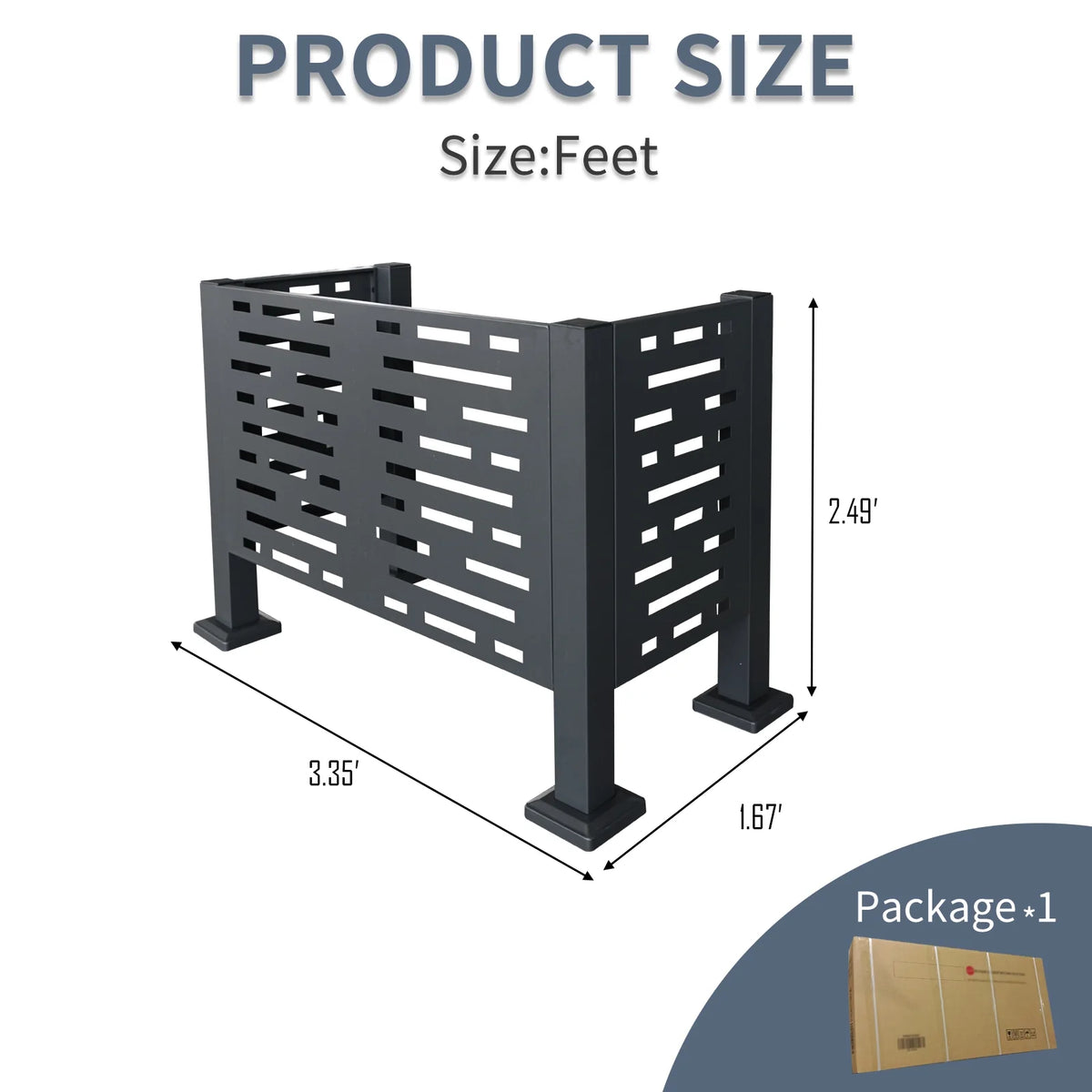 Metal AC Unit Privacy Fence Cover Panel - Outdoor Air Conditioner Hide Fence for Concealing HVAC Units