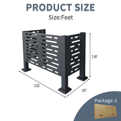 Metal AC Unit Privacy Fence Cover Panel - Outdoor Air Conditioner Hide Fence for Concealing HVAC Units