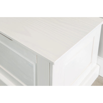 Linon Nook Bench Collection L-Shaped Wood Farmhouse Breakfast Bench with Hidden Storage, White