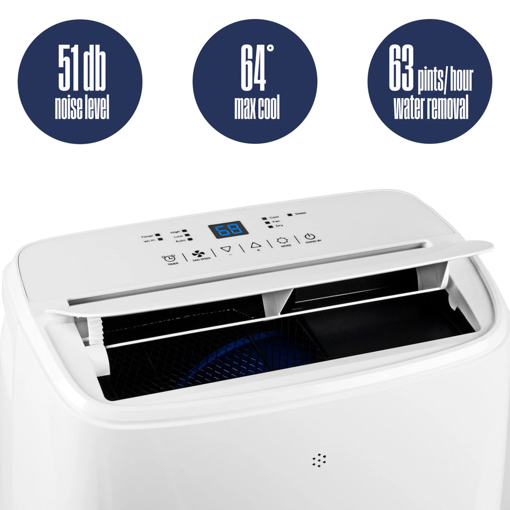 Westinghouse 12,000 BTU Portable Air Conditioner & Dehumidifier with Remote & Smart App, up to 550 Sq Ft