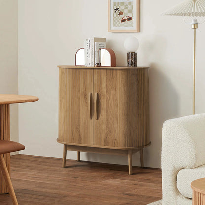 Mid Century Modern Buffet Sideboard Cabinet with Storage, Small Accent Cabinet with Sliding Door, for Living Room, Kitchen