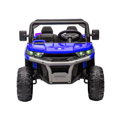 Xuanlur 24V 2 Seater Kids Ride on Car Truck, Ride on UTV W/ 2x200W Motor, 24 Volt Ride on Toys W/ Dump Bed/Shovel, Electric Car for Kids W/ Durable Tires, LED Light, Music, Remote Control, Black