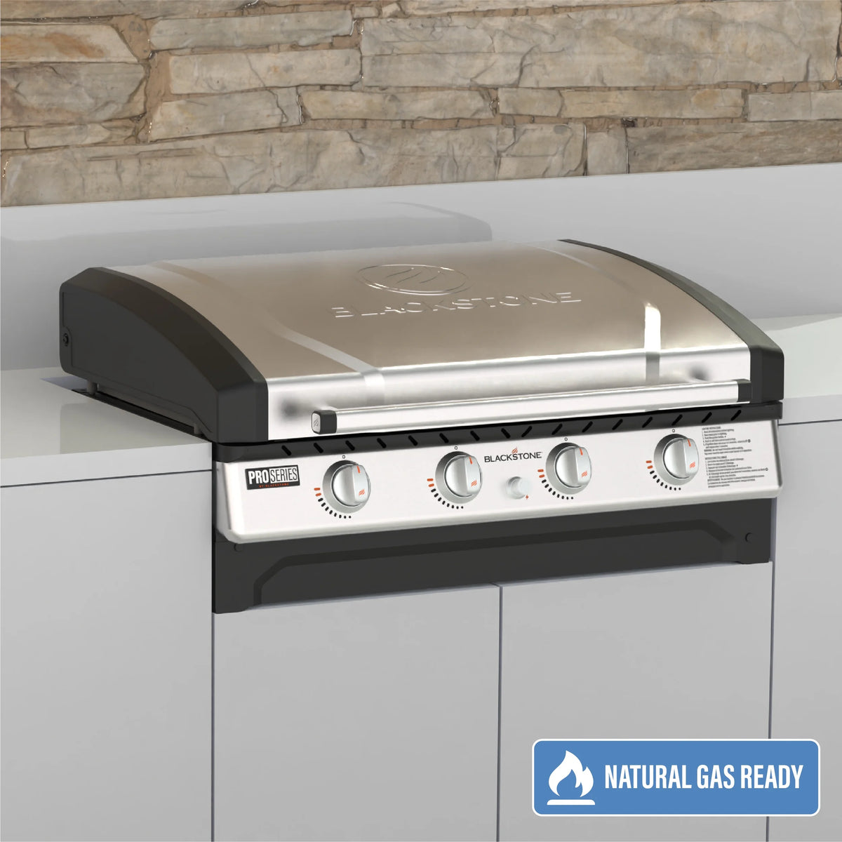 Blackstone Pro Series 4-Burner 36" Propane Omnivore Drop-in Outdoor Griddle with Hood