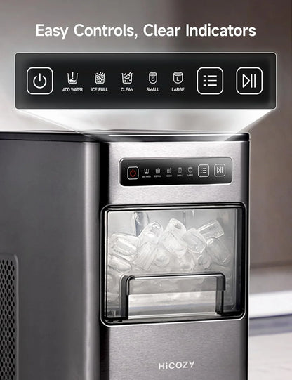 HiCOZY Ice Maker Portable Countertop, Ice Machine Countertop Ice in 6 Mins, 24 lbs/Day, Icemaker with Ice Scoop, for Gifts