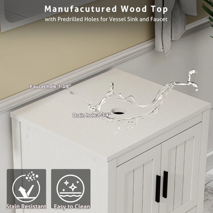Eclife 24" Freestanding Bathroom Vanity Set with Vessel Sink, without Mirror