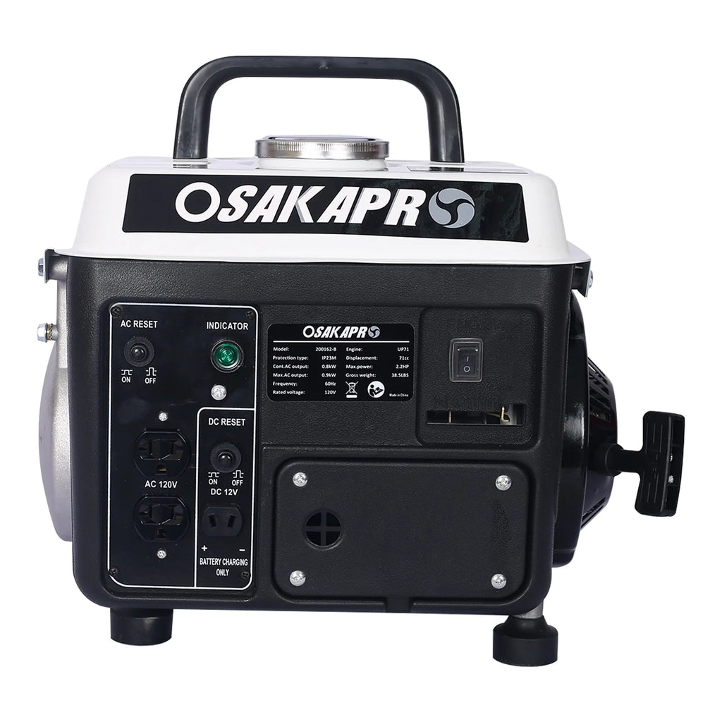 Portable Gas Powered Generator, 900W Peak, 800W Rated, Low Noise, Lightweight, EPA Compliant for Home, Camping, and Outdoor Use