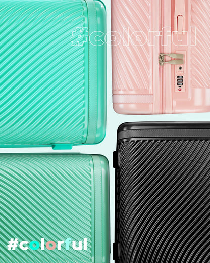 3 Piece Luggage Sets Hard Shell Suitcase Set with Spinner Wheels for Travel Trips Business 20" 24" 28", Rose Gold