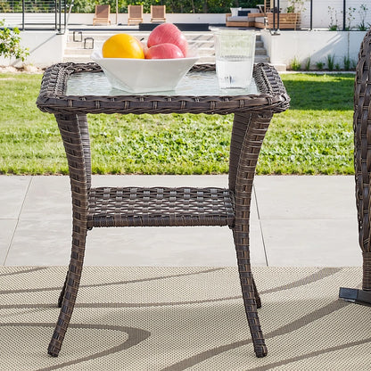 OPOHORO Outdoor Recliner Chair, Adjustable Reclining Patio Chair with Cushion, Wicker Outdoor Chaise Lounge with Adjustable Backrest and Footrest, Ideal for Pool Deck, Beige