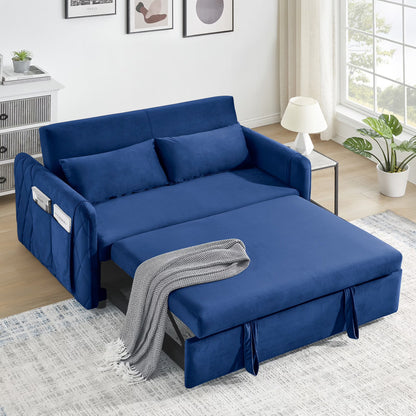 Convertible Sofa Bed,3 in 1 Sleeper Sofa with 2 Pillows and Adjustable Backrest for Living Room Office,Black