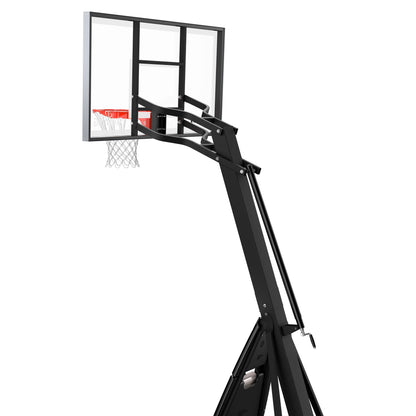 Spalding the Beast 7.5ft - 10ft Adjustable Height 60" Glass Portable Basketball System (Adult)