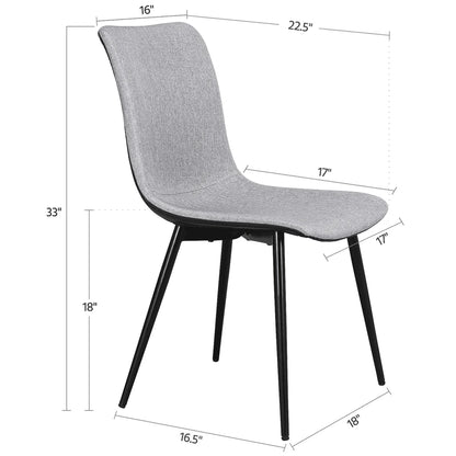 Yaheetech Set of 4 Dining Chairs for Kitchen Living Room,Gray, (Linen, PVC)