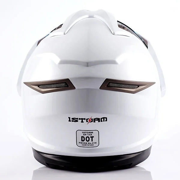 1Storm Dual Sport Helmet Motorcycle HGXP14A Full Face Motocross Off Road Bike + Motorcycle Bluetooth Headset: Matt Black