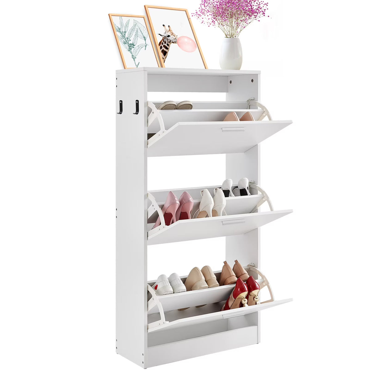 Hyxoo 3 Flip Drawer Shoe Cabinet �C Sleek Entryway Storage, Spacious Organizer for Shoes, Practical Home Furniture