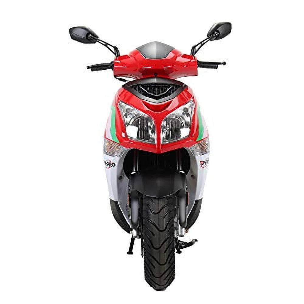 X-Pro Brand New 150cc Gas Moped Motorcycle, 13" Aluminum Wheels, Electric/Kick Start Large Headlights!