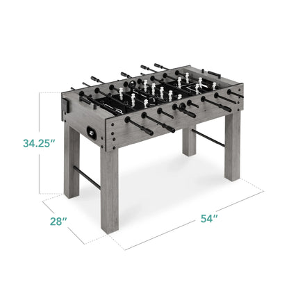 Best Choice Products Large 54in Full-Size Foosball Table for Home, Game Room w/ 2 Balls, 2 Cup Holders - Natural