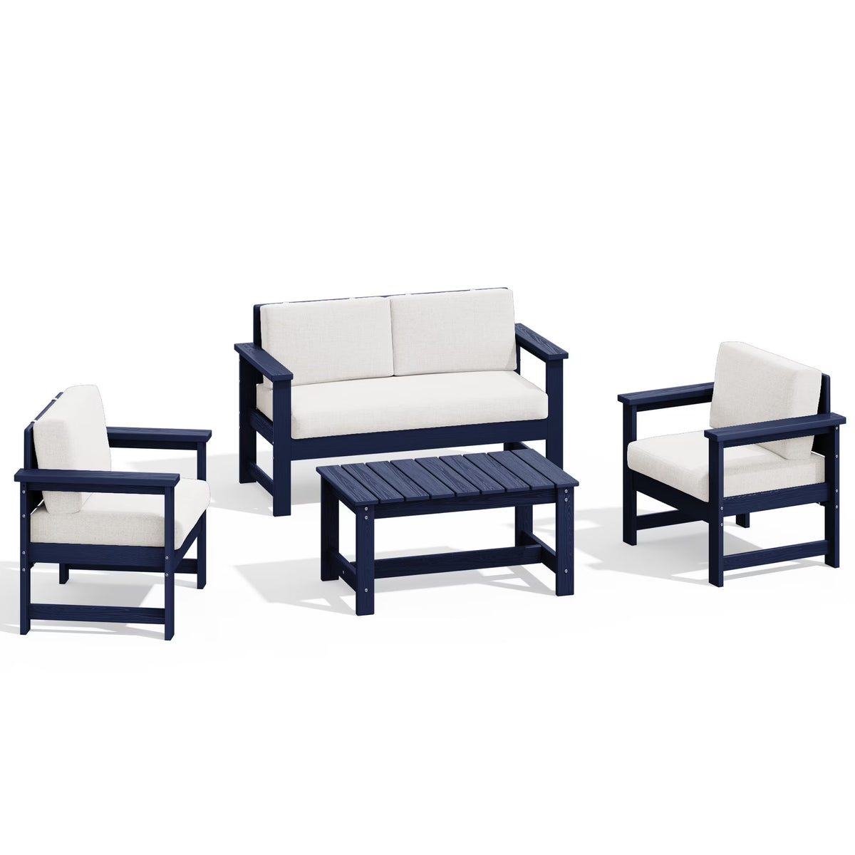 JUSTLET Patio Furniture Sets,2 Pieces Outdoor Chairs With Gray Cushions, Black