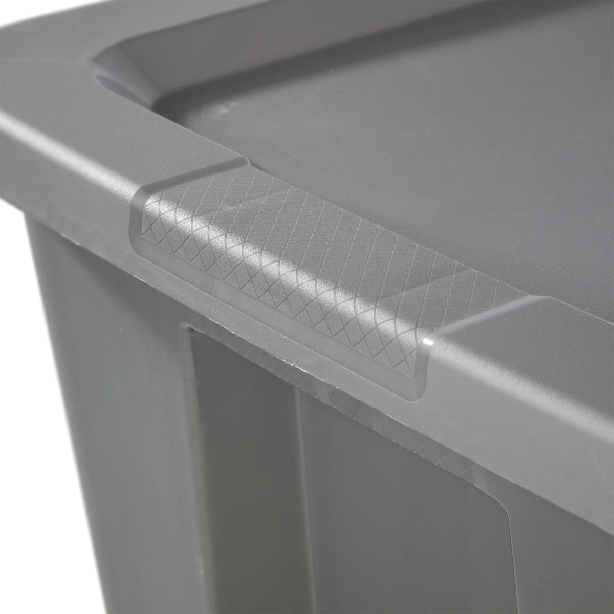 Sterilite 18 Gallon Tote, Plastic Storage Bin with Snap-on Lid, Gray, 8 Count