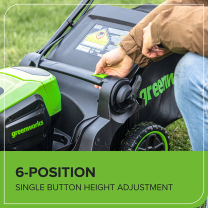 Greenworks 60V 17" Cordless Battery Push Lawn Mower w/ 4.0Ah Battery & Charger