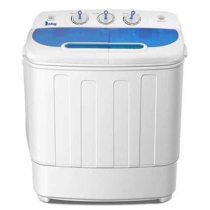 Portable Washing Machine, YOFE Compact Mini Washing Machine, Semi-automatic Washing Machine, Portable Mini Twin Tub Washing Machine for Camping Apartments, Washer(7.7lbs) /Spiner(6.6lbs), Gray, R4861