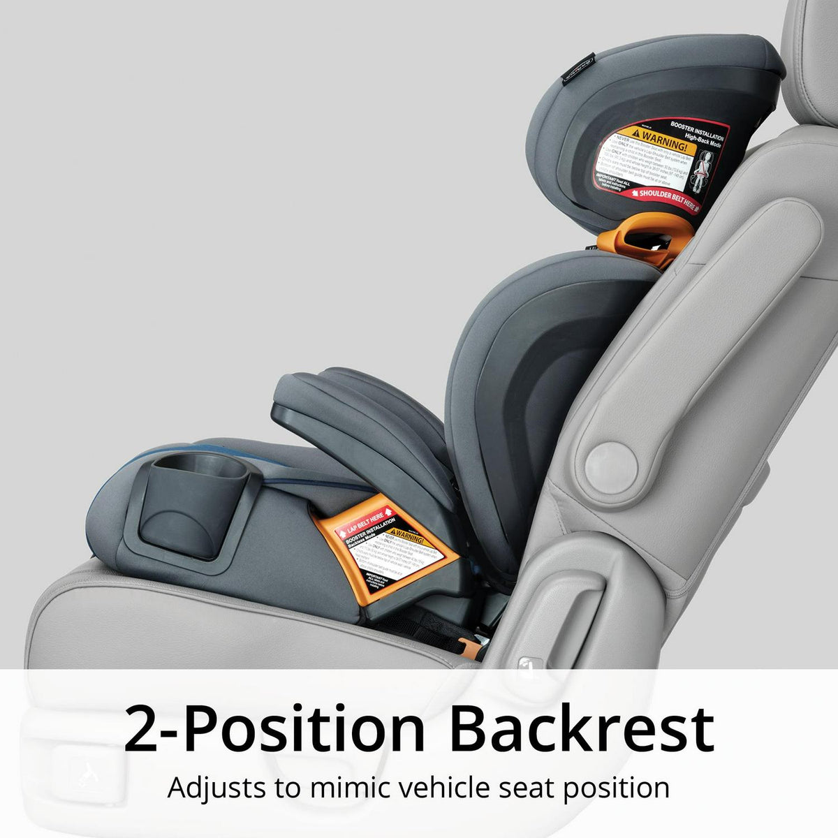 Chicco KidFit Adapt Plus 2-in-1 Belt Positioning Booster Car Seat - Vapor (Grey). New