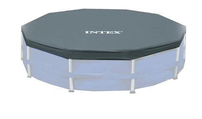 Intex 12 Ft x 30 Inches Metal Frame Set Above Ground Swimming Pool with Filter & Cover