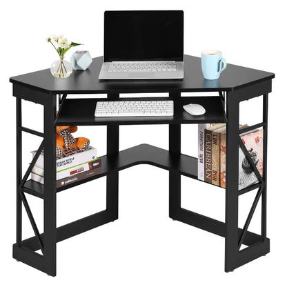 Brown Triangle Corner Desk, Office/Computer/Writing Desk for Student Apartments