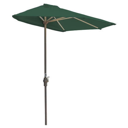 OFF-THE-WALL BRELLA Sunbrella Half Umbrella, 9'-Width, Teak Canopy