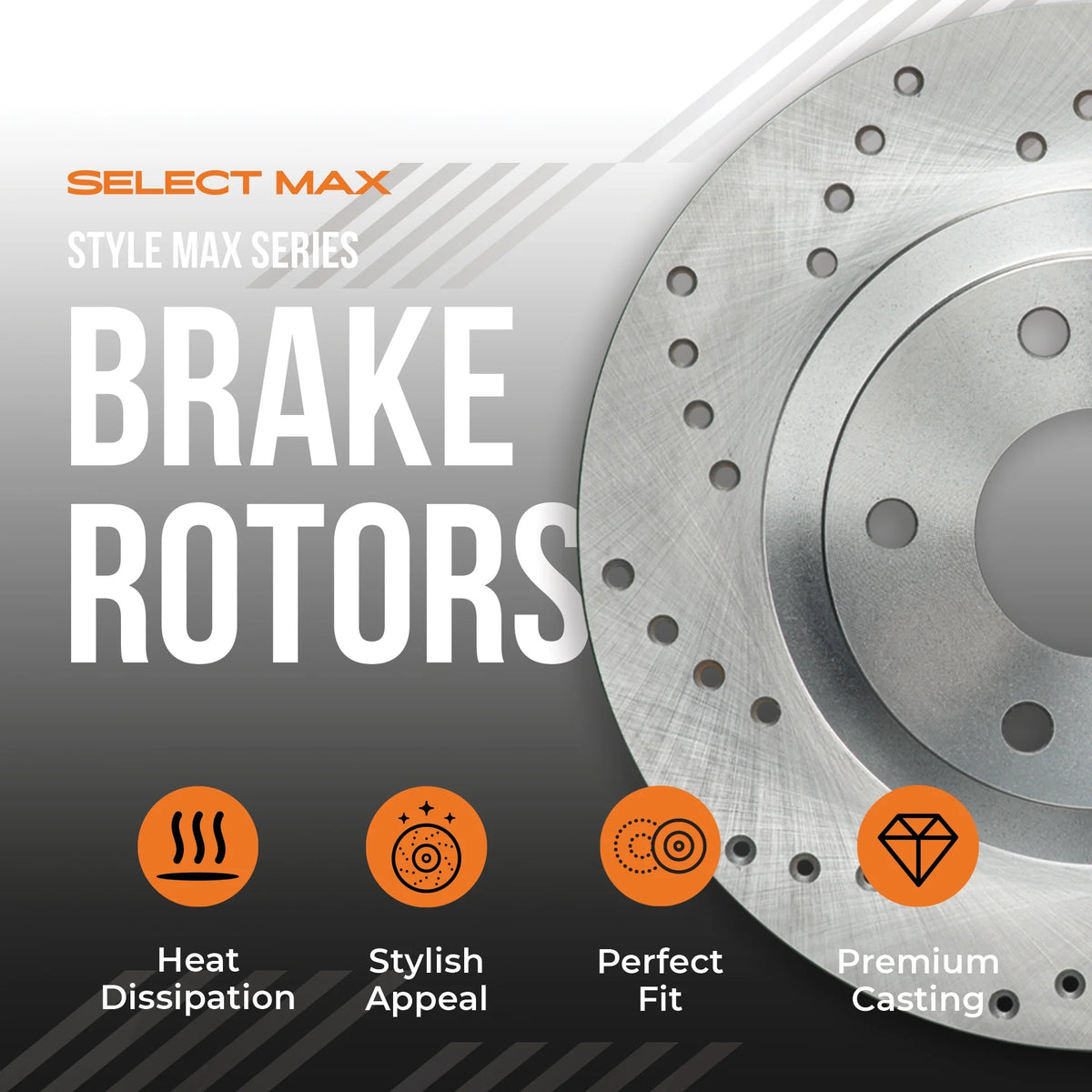 Max Advanced Brakes - Brake Kit for 2006-2011 2012 2013-2018 Dodge Ram 1500 5 Lug 2007-2009 Dodge Durango Front Replacement Cross Drilled Disc Brake Rotors and Ceramic Brake Pads