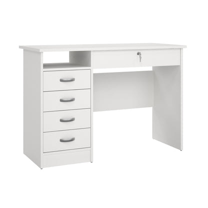 Tvilum Walden 5 Drawer Office Desk with 1 Locking Drawer for Adults, White