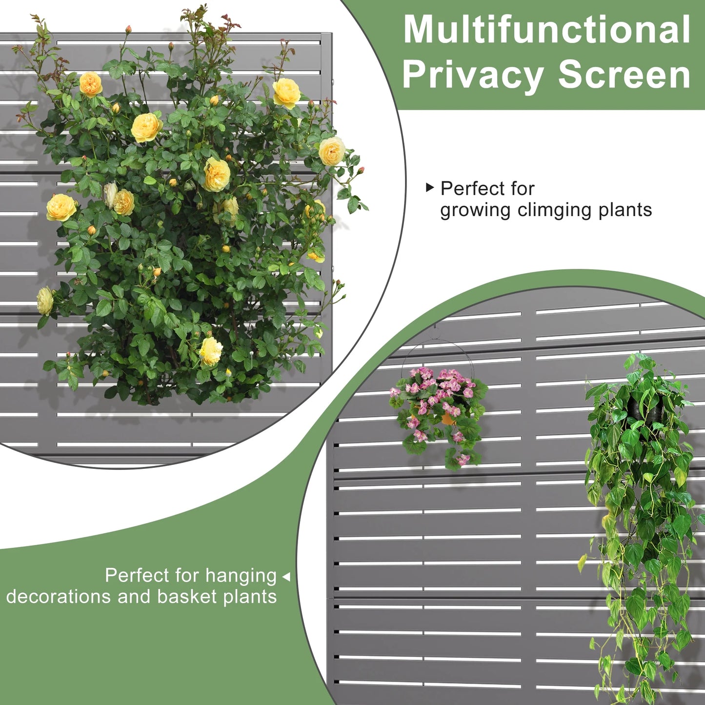 MAYEERTY 47*16*47"Outdoor White Metal Planter with Rect Louvered Climbing Trellis, Drainage hole & Wheels