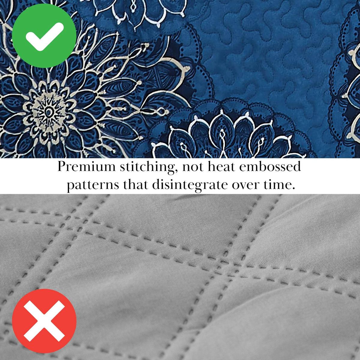 Southshore Fine LinensOversized 5-Piece Twin / Twin XL Quilt Bedding Set with two matching shams and three decorative throw pillows, oversized Paisley farmhouse bedspread Pure Melody Aqua