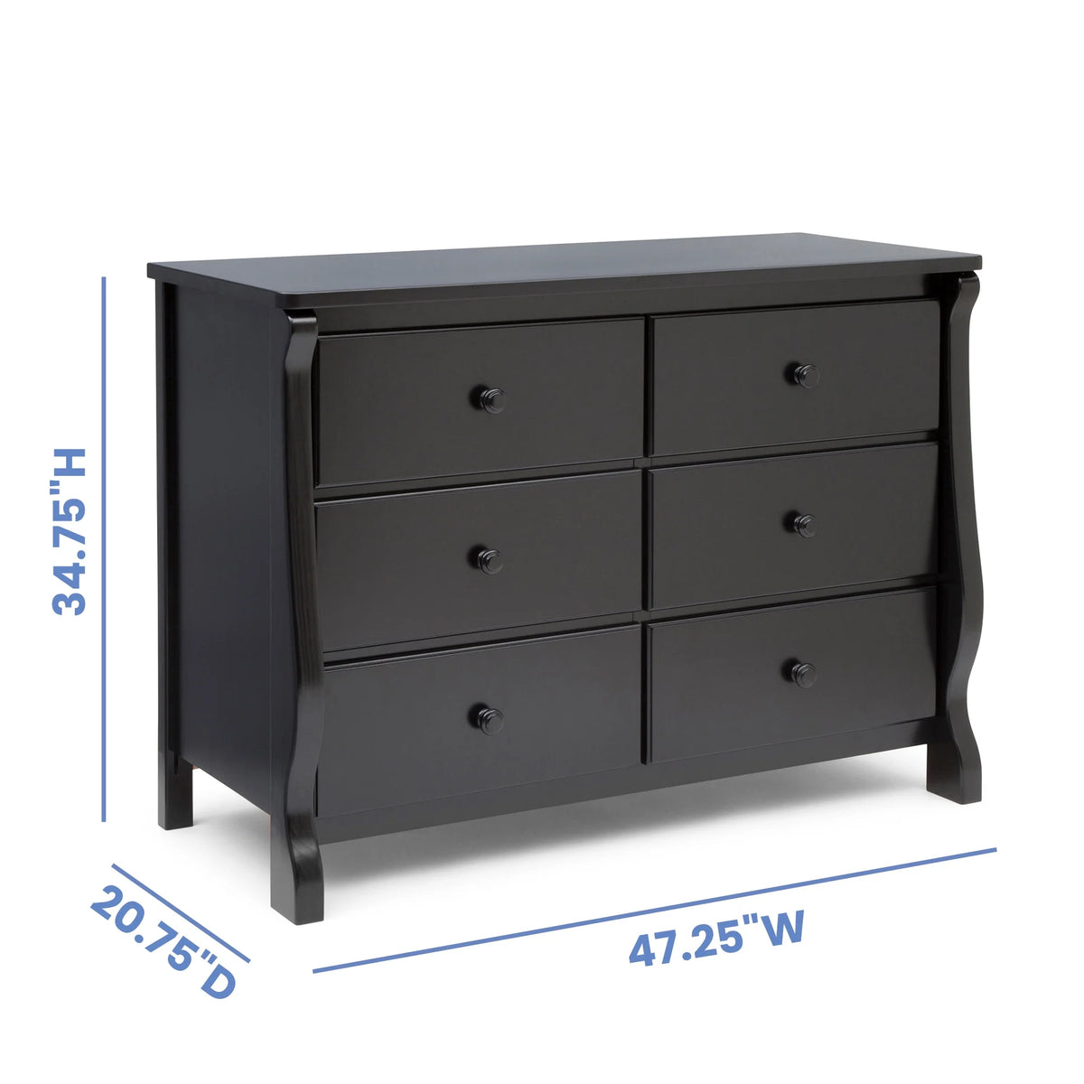 Delta Children Universal 6 Drawer Dresser with Interlocking Drawers - Greenguard Gold Certified, Grey