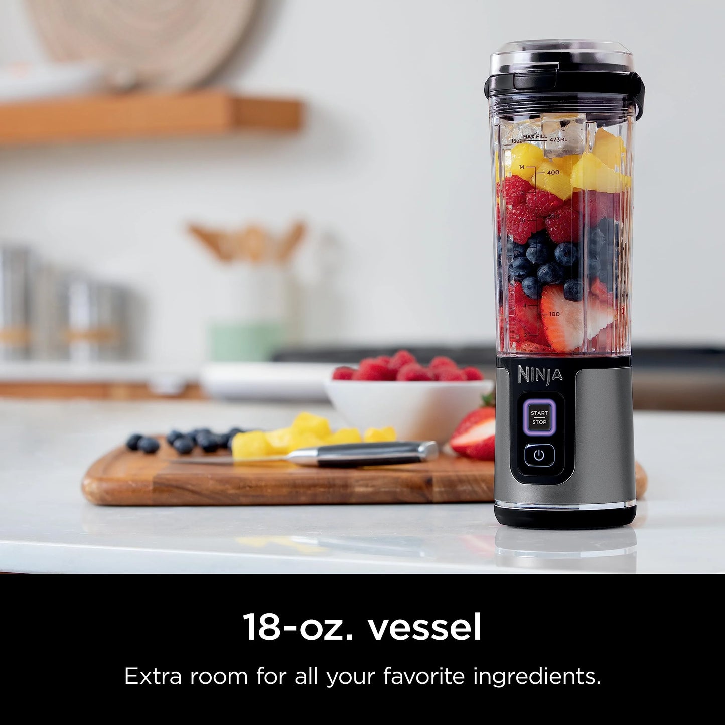 Ninja Blast Portable Blender, Cordless, 18oz. Vessel, Personal Blender for Shakes & Smoothies, BPA Free, Leakproof Lid & Sip Spout, USB-C Rechargeable, Dishwasher Safe Parts, Metallic Purple,