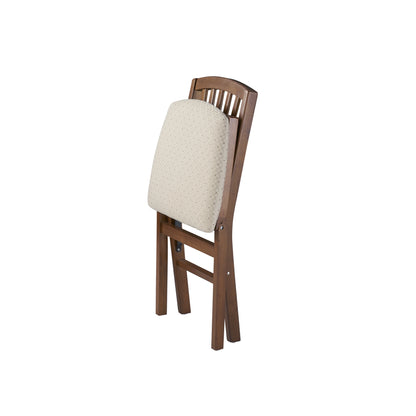 Mission Fusion Folding Chair (Set of 2)- Blush Fabric and Fruitwood