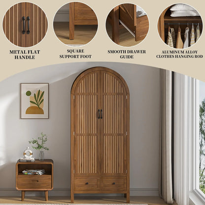 Armoire Wardrobe Closet, Bedroom Armoire with Drawers, Wood Wardrobe Storage Cabinets