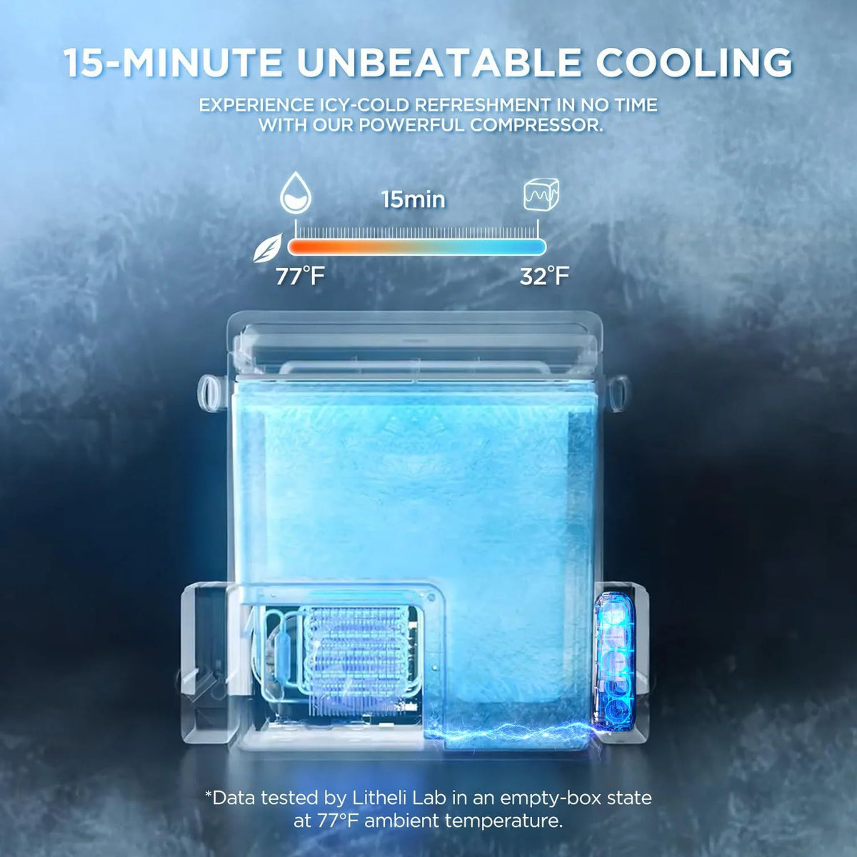 Litheli 16L Backpack Refrigerator, Portable Electric Fridge Freezer Compressor Cooler for Fast Cooling Down to -4��F with Ergonomic Backpack Design for Camping, Road Trips, RV, Boat, Beach
