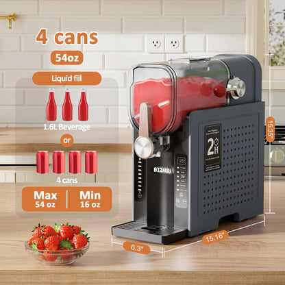 BIZAURA Slushie Machine, Slushy Machine for Home No Ice Need, Professional Frozen Drink Maker, 6 Presets for Milkshakes, Frapp��s, Slush, Ice Cream