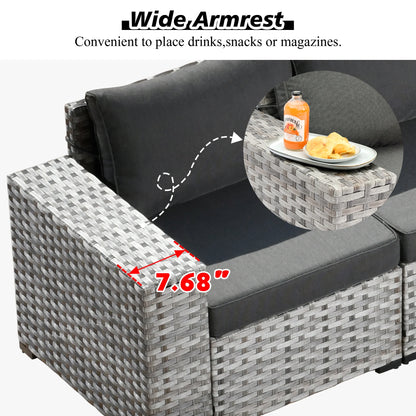 Ovios 12 Pieces Outdoor Furniture All Weather Wicker Patio Conversation Sectional Sofa Set with Side Table for Garden Backyard