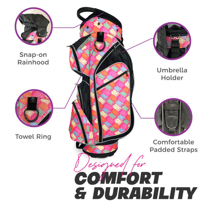 Womens Golf - Taboo Fashions 14 Way Lightweight Ladies Cart Bag (Posh Pink)